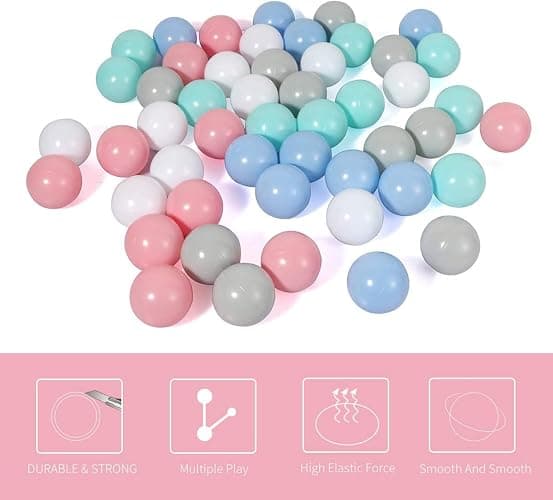 LANGXUN 50 100 200 Soft Plastic Ball Pit Balls for Kids, Gift for Baby Toddler Birthday Christmas, Ball Pit Play Tent, Baby Kiddie Pool Water Toys, Party Decoration thumbnail 3