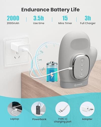 COMFIER Cordless Hand Massager for Arthritis and Carpal Tunnel,2025 Updated Bigger Electric Hand Massager with Heat and Compression,Wrist, Finger Massage,Christmas Gifts for Women,Men thumbnail 7