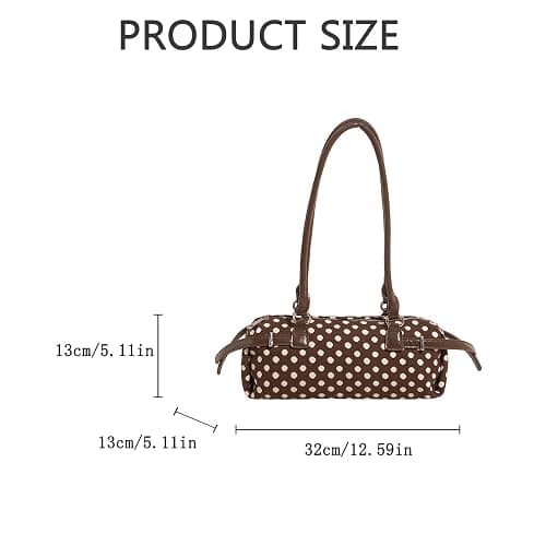 Large Capacity Canvas Polka Dot Handbag for Women, Stylish Versatile Underarm Bag thumbnail 4