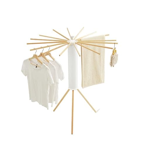 JOOM Tripod Clothes Drying Rack, Garment Rack Portable and Foldable Space Saving Laundry Drying Rack - Drying Rack Clothing Floor Folding Balcony Bedroom Household Wooden thumbnail 7