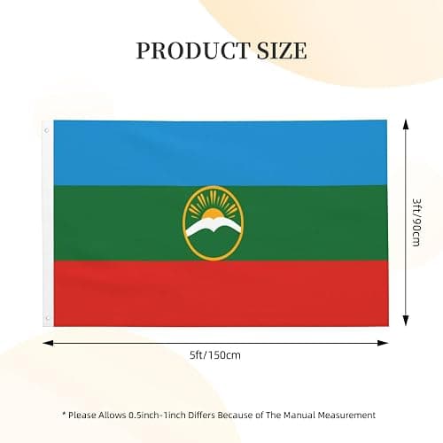Karachay Cherkessia Flag For Indoor Home House Decor Durable Garden Breeze Banner Sign Flag 3x5 Ft thumbnail 3