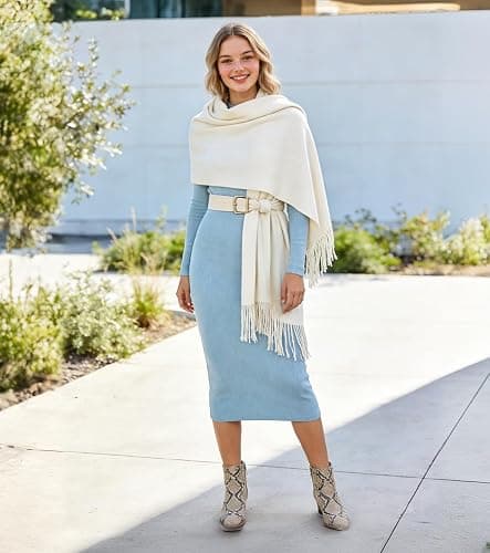 Winter Soft Long Scarf, Pashmina Shawls and Wraps, Warm Large Scarves for Men Women Evening Dress Wedding thumbnail 6