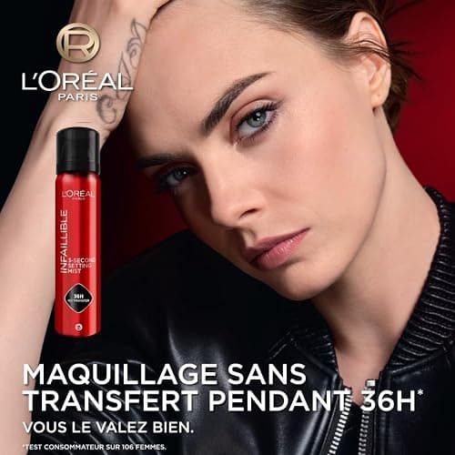 L'Oréal Paris - Spray Fixateur de Maquillage - Waterproof - Sans Transfert - Formule Légère - Non Collant - Résistant à l'Eau et à la Transpiration - Tenue Jusqu'à 36h - Infaillible - Format XL 150 ml thumbnail 2
