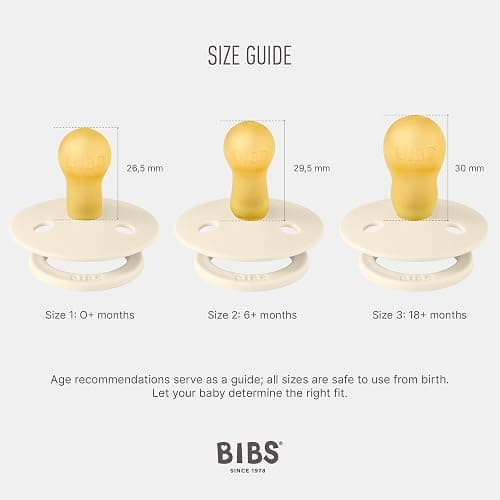 BIBS Pacifiers Colour Collection | Natural Rubber Baby Pacifier | Set of 2 BPA-Free Soothers | Made in Denmark | 0+ Months (Pack of 2) | Dusty Blue/Steel Blue thumbnail 2