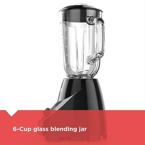 BLACK+DECKER Countertop Blender with 5-Cup Glass Jar, 10-Speed Settings, Black, BL2010BG thumbnail 6