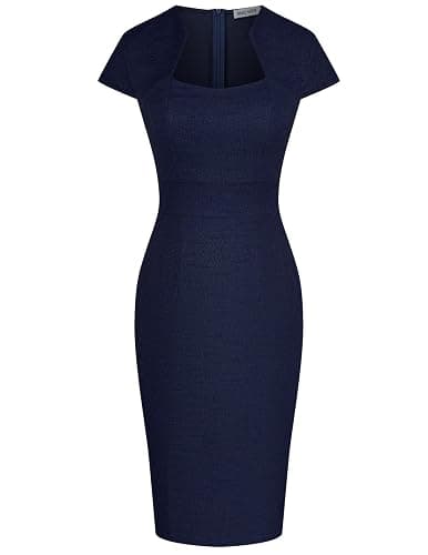 GRACE KARIN Women's Gorgeous Pencil Dress Cap Sleeve Tweed Pencil Dress for Work - Image 1