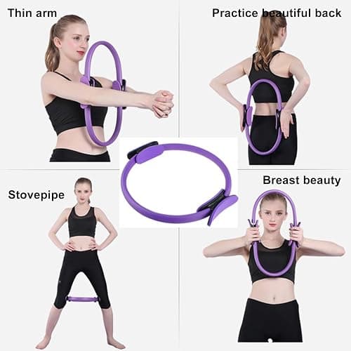 HoldOneLight Essential Pilates Workout Kit for Women – Includes Pilates Ring, 25cm Yoga Ball, Booty Bands & Figure-8 Resistance Band – Complete Home Pilates Equipment Set for Fitness Exercises thumbnail 2