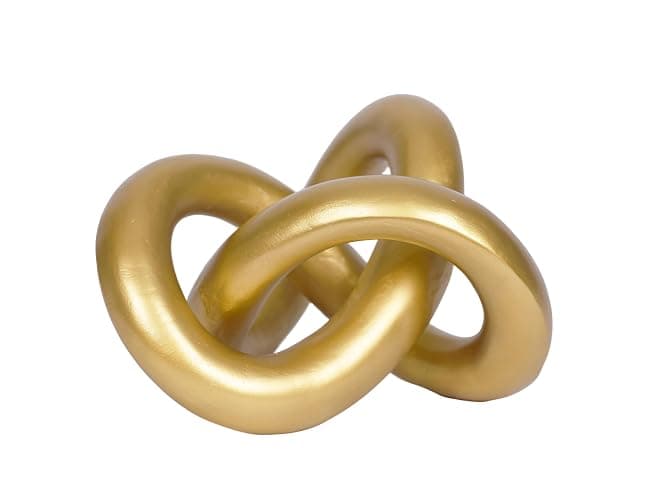 PUHOZN Geometric Round Sculpture Gold Knot Statue Decor Modern Tabletop Sculpture and Figurines Round Decorative Ornaments Knick Knacks Home Decor for Shelves Coffee Table Bookshelf Decoration Gifts - Image 1