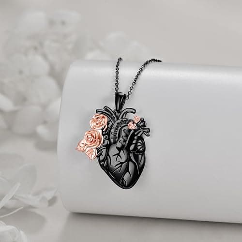 YFN Anatomical Heart Necklace Sterling Silver Anatomical Pendant Anatomy Jewelry for Women Heart Attack Survivor Gifts thumbnail 3