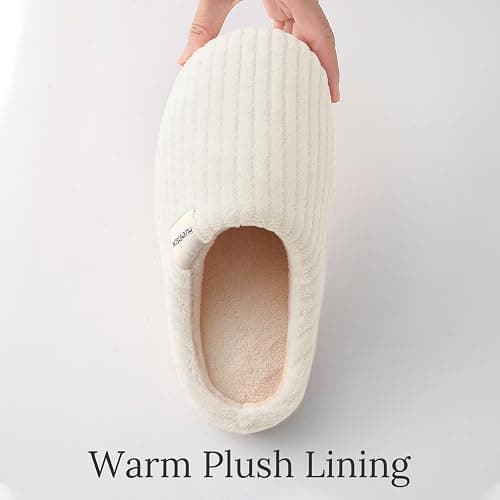 HUXMEYSON Slippers for Women, Warm Memory Foam Comfy House Slippers with Anti-Skid Rubber Sole for Indoor and Outdoor thumbnail 3