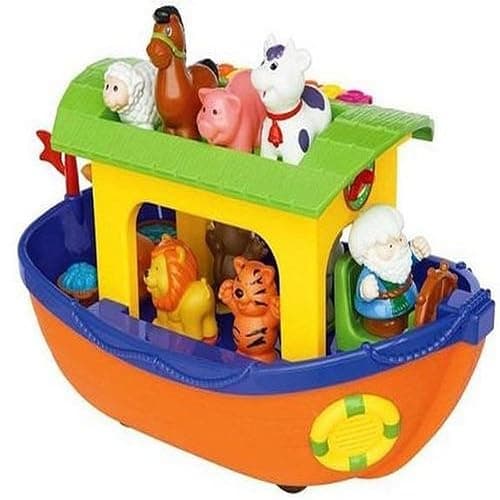 Kiddieland Toys Limited Noah’s Ark Shape Sorter Toy, Musical Piano Sounds, 9 Animal Figures, Free-Wheeling Push-Along Boat for Toddlers and Preschool Kids - Image 1