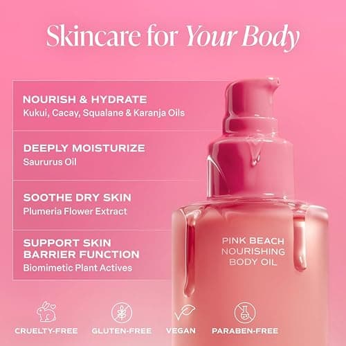 Saltair Body Oil – Silky After Shower and Bath Dry Oil for Women and Men – Non-Greasy, Well-Absorbing Moisturizer for Hydrating Dry Skin – Pink Beach Scent, 4oz thumbnail 7