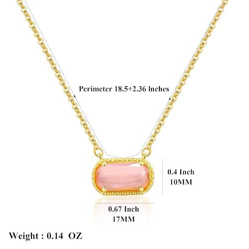 A Golden Cloud Birthstone Necklace for Women 14k Gold Plated Preppy Oval Stone Necklaces Trendy Zircon Pendant Necklaces Birthday Gifts for Women Mom Wife Friends thumbnail 4