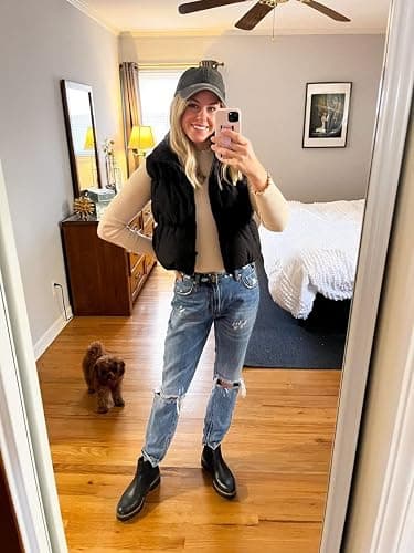 SySea Women's Crop Puffer Vest Winter Zip Up Lightweight Sleeveless Warm Outerwear Padded Coat - Small - Black thumbnail 5
