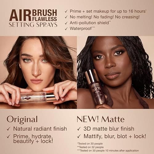 Charlotte Tilbury Airbrush Flawless Setting Spray - Ultra-Fine Hydrating Mist to Prime & Set Makeup Up to 16Hr – Soothes and Blurs Skin, Waterproof, Wedding Makeup thumbnail 11