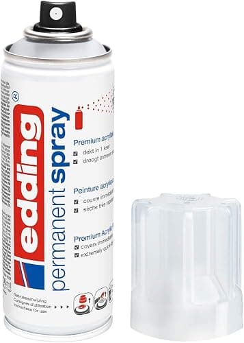 Edding 5200 Vernis clair permanent en bombe - transparent et brillante - 200 ml - Vernis acrylique fini brillante - pour fixer et protéger la peinture - vernis en aérosol - Image 1