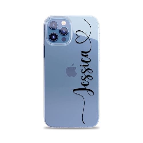 LianaCases Personalized Case for iPhone Air 17 16 15 14 13 12 11 Pro Plus - Cursive Name with Heart Clear Phone Cover thumbnail 9