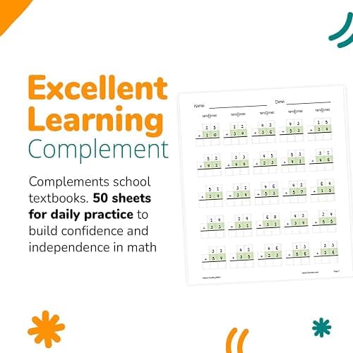 Channie's One Page A Day Double Digit Math Problem Workbook for 1st Graders, 2nd Graders, and 3rd Grade Simply Tear Off On Page a Day For Math Repetition Exercise! Addition and Subtraction Workbook thumbnail 5