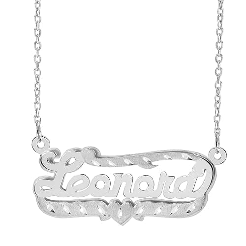 JAY AIMEE Elegant Designs 14K Gold Sterling Silver Personalized Script Nameplate Necklace - Single Nameplate Necklace - Customizable Handcrafted Jewelry for Women, Customized Name Word Necklace thumbnail 2