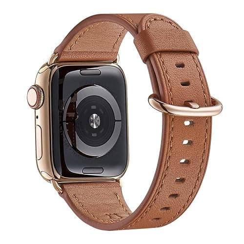 WFEAGL Compatible with Apple Watch Band 41mm 40mm 38mm 42mm(series 11 10) Women, Top Genuine Leather Band for iWatch SE 3 2 1 & Series 11 10 9 8 7 6 5 4 3 2 1 - Image 1