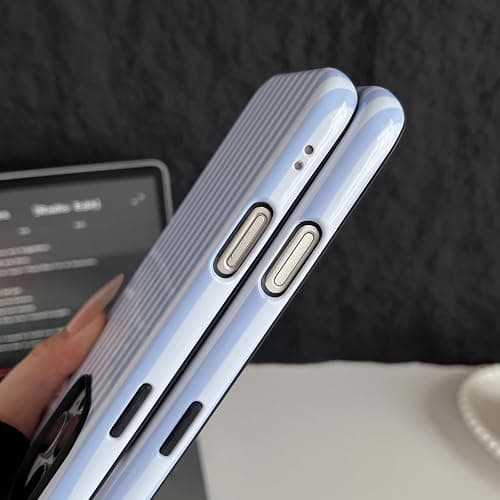 Longlayss Compatible with iPhone 17 Case Cute Striped Phone Case Light Blue | Cute Aesthetic Stripes Phone Cover for Women Girl Shockproof Slim TPU and Hard PC Protective Cover (Light Blue) thumbnail 4