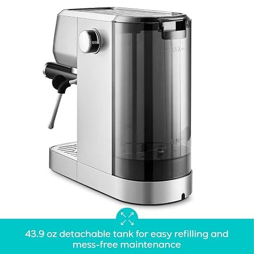 CASABREWS 3700 Essential Espresso Machine 20 Bar, Stainless Steel Cappuccino & Latte Machine with Steam Frother for Home, 43.9oz Water Tank, Silver thumbnail 8