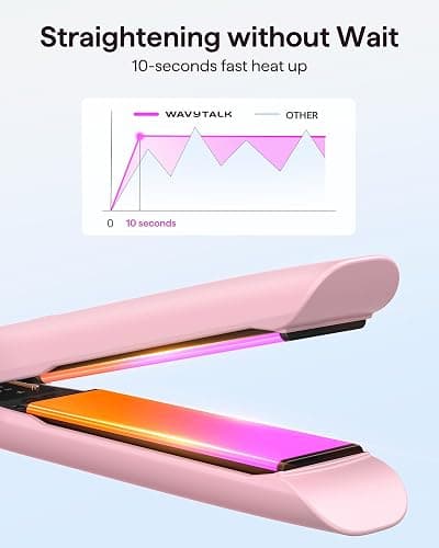 Wavytalk Professional Flat Iron Hair Straightener and Curler 2 in 1, Titanium Flat Iron for One-Pass Wonder 10S Fast Heat Up, Glide & Shine Straightener with Dual Voltage (1.18 Inch) thumbnail 5