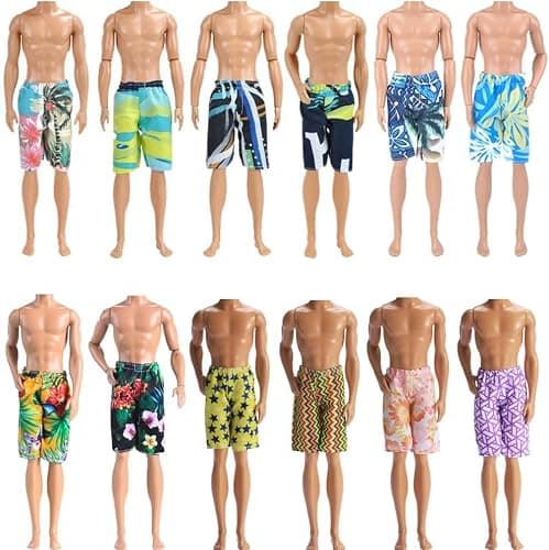 E-TING 10-Item Fantastic Pack = 5 Sets Fashion Casual Wear Clothes Outfit for boy Doll with 5 Pairs Shoes (Leather Jacket + Casual Wear Clothes + Swimwear) thumbnail 6