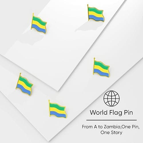 Gabon Flag Lapel Pin - Enamel Metal National Badge | World Travel Souvenir Gifts for Men & Women | Country Flag Patriotic Brooch Bulk Pack of Pins for Hat, Tie, Clothes, Backpack (1pc) thumbnail 6