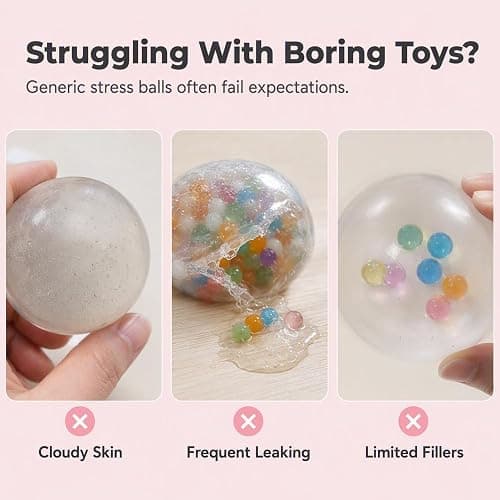 DIY Squishy Kit & Stress Ball Making Kit with Filler and Tool，1 Set | DIY Stress Ball Making Kit Complete Stress Ball DIY Kit with 10 Blank Skins 9 Fillers & Cable and Ties Expander Tool thumbnail 3
