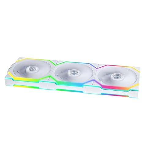 Lian Li UNI Fan SL Wireless 120mm ARGB Fan - Triple Pack - 2.4 GHz Wireless Signal for RGB & Fans Control - Customizable Lighting Effects - Controller Included & Required - White (12SL1W3W) - Image 1