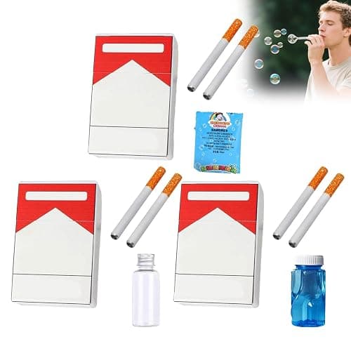 Set di 3 sigarette per bolle di sapone per uomo e donna, sigaretta finte, mini sigaretta per bolle di sapone, bacchette per bolle di sapone, idea regalo per matrimoni, compleanni, feste (D) - Image 1