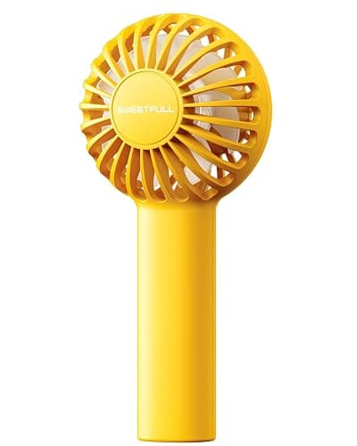 SWEETFULL Mini Portable Fan - Rechargeable Handheld Fan, 3 Speeds Personal Small Hand Gifts for Travel Essentials, Lash, Makeup, Eyelash, Kids, Girls, Women - USB, Cute Design Yellow thumbnail 8