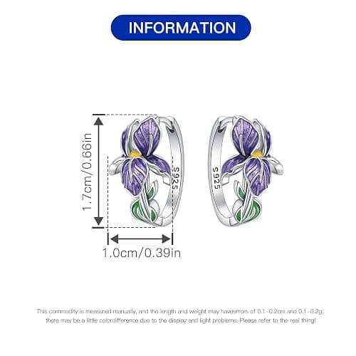 Cycuff 925 Sterling Silver Hoop Earrings Colorful Cubic Zirconia Jewelry Drop Earrings for Women Set Earring Presents for Her thumbnail 4