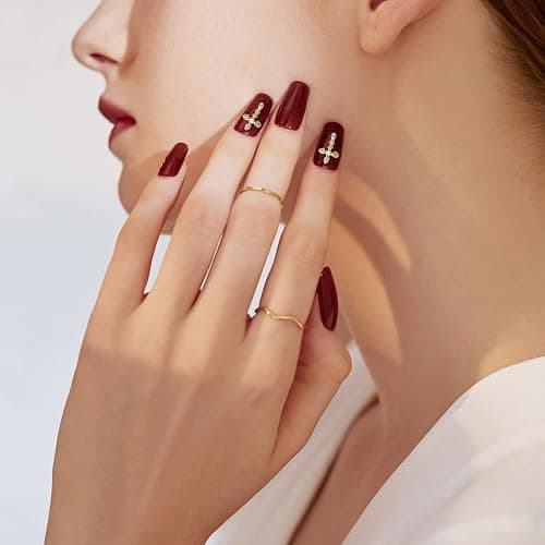 3D Cross Nail Charms, 30pcs Cross Nail Decorations for Nail Art, Pearl Gems Diamond Nail Decor, Gold Nail Charm Metal Alloy Crystal Rhinestones Nail Studs for Women Girl DIY Jewelry Cellphone Crafts thumbnail 6