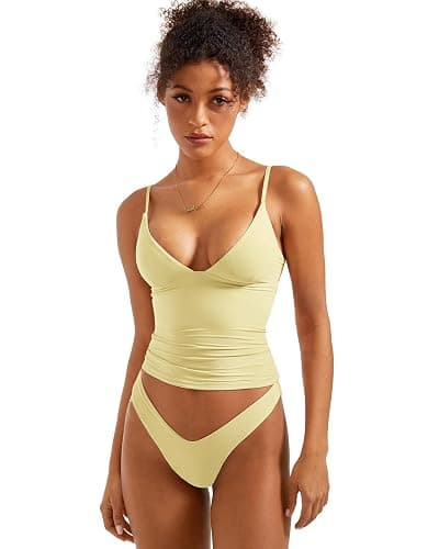 SUUKSESS Women Sexy Deep V Neck Sleeveless Fitted Basic Tops Y2K Tank Top Cami thumbnail 3