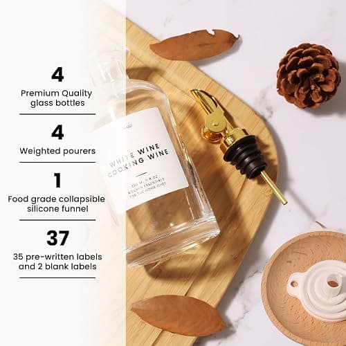 Molimoli Glass Olive Oil Cruet Set - 350ml Bottles With Weighted Pourers, Set of 4 thumbnail 3