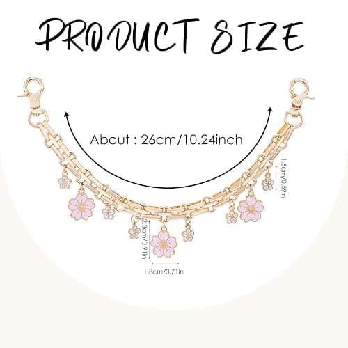 LuneClat Pearl Chain for Bag Charm - 2Pcs Cherry Bow Handle Straps Metal Replacement Chains for Handbags Purses Shoulder Bags thumbnail 5