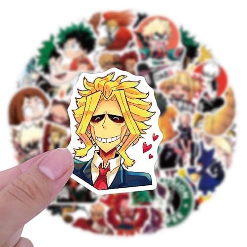 50pcs My Hero Academia Stickers for Kids, Cute Anime Cartoon Waterproof Vinyl Decal for Teen Girl Adult Notebook Laptop Water Bottle Skateboard Guitar Travel Case Phone Bike thumbnail 7