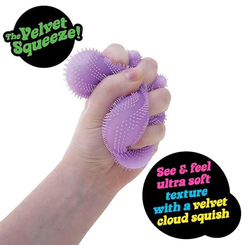 Schylling NeeDoh Fuzz Ball - Sensory Toy with a Velvet Texture and Soft Cloud Squish - Wavy Pattern You Can See and Feel - Ages 3 and Up - Color May Vary; One Per Pack (Wonder Waves) thumbnail 3