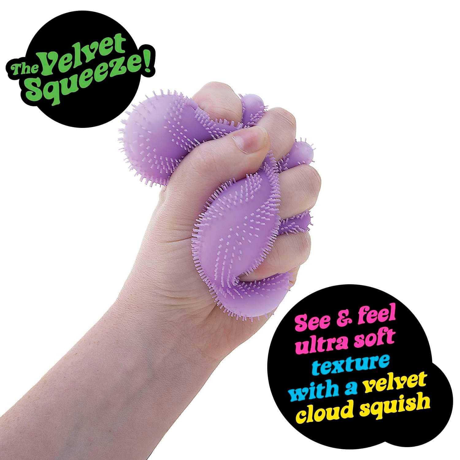 NeeDoh Fuzz Ball Wonder Waves - Ultra-Soft Squishy Stress Toy with Wavy Texture, Velvet Squeeze & Cloud-Like Feel, Assorted Colours (Pink, Purple, Blue, Green, Orange), 6.35cm Diameter, Ages 3+ thumbnail 3