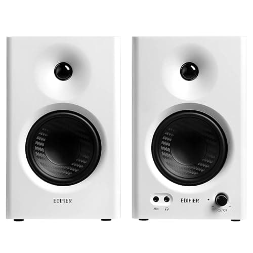 Edifier MR4 Powered Studio Monitor Speakers, 4" Active Near-Field Monitor Speaker - White (Pair) thumbnail 2