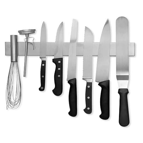 Modern Innovations 16 Inch Stainless Steel Magnetic Knife Bar with Multi-Purpose Functionality as a Knife Holder, Knife Strip, Magnetic Tool Organizer, Art Supply Organizer & Home Organizer - 16 Inch - Image 1