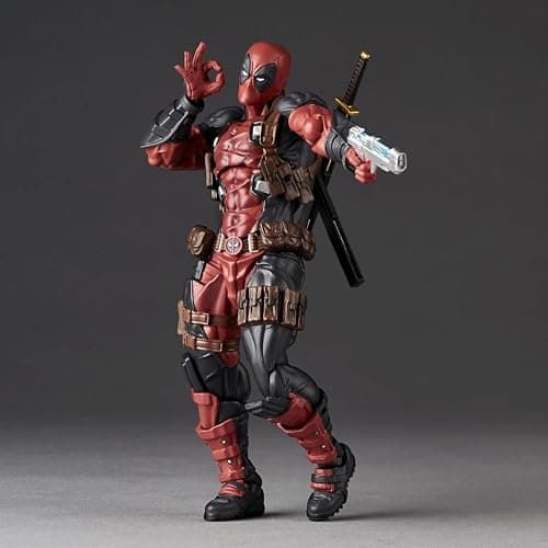 Kaiyodo Revoltech Amazing Yamaguchi Deadpool Ver. 2.5, Total Height: Approx. 6.7 inches (170 mm), Non-scale, PVC & ABS, Painted Action Figure, NR050 thumbnail 15