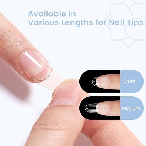 Medium Oval Round Nail Tips: 504Pcs Pre-shaped Full Cover Clear Gel Nails Tip, 12Sizes Acrylic Fake Press on Nail Tips for False Extension Manicure Salon DIY at Home thumbnail 4