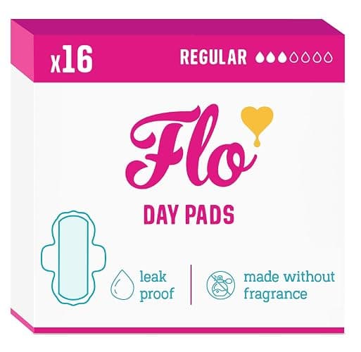 Flo - Day Menstrual Pads (16 Pack), Regular Flow | Organic Bamboo Period Pads, Leak Locking, Winged, Ultra-Thin, Absorbent, Soft & Breathable, Plant Based, Vegan, Cruelty Free - Image 1