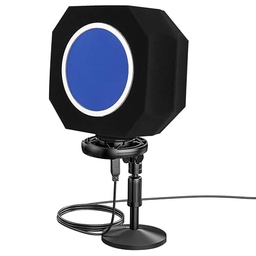 Professional Microphone Isolation Shield with Pop Filter,Reflection Filter for Recording Studios, Sound-absorbing Foam for Noise and Reflection Reduction for Recording,Singing,Podcasts,live stream - Mic isolation shield thumbnail 2