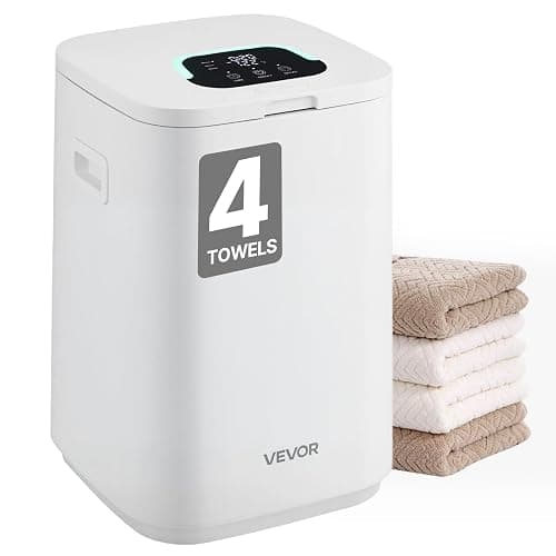 VEVOR Towel Warmers for Bathroom, Towel Warmer Bucket with Child Lock & High-Temp Light & 24H Delay Timer & Auto Shut Off Fits up to 4 Oversized Towels, Blankets, Clothes, Bathrobes and More, White - Image 1