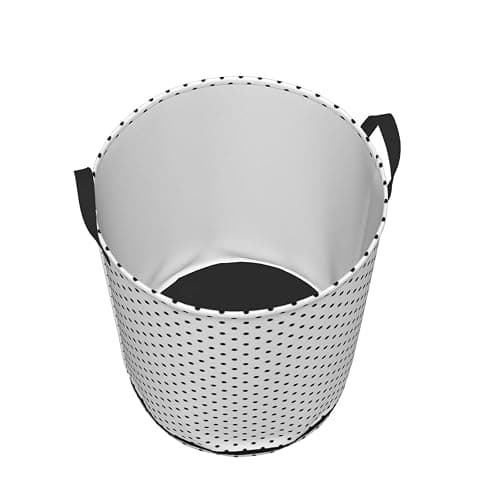 Large Laundry Basket, Modern Black and White Polka Dot Laundry Hamper Bag 19.6" Collapsible Washing Bin With Handles for College Dorm, Family Essentials Storage thumbnail 5