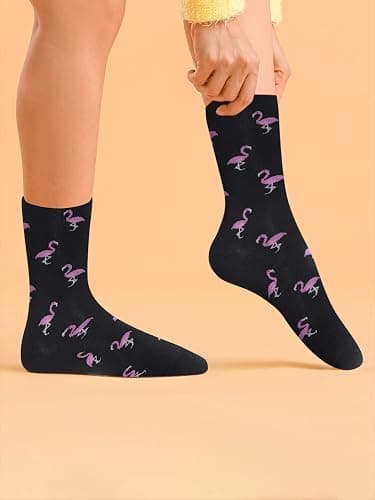 KONY 4 Pairs Women's Cotton Novelty Art Printed Crew Socks Famous Artist Painting Pattern Fashion Socks Gift Size 6-9 thumbnail 3